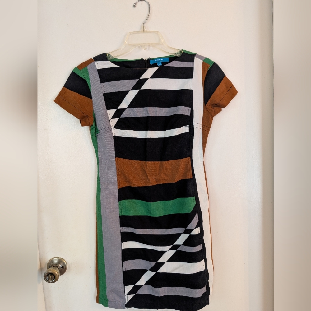 Derek Lam Striped Sheath Mini Dress Sz 2 - Picture 3 of 10
